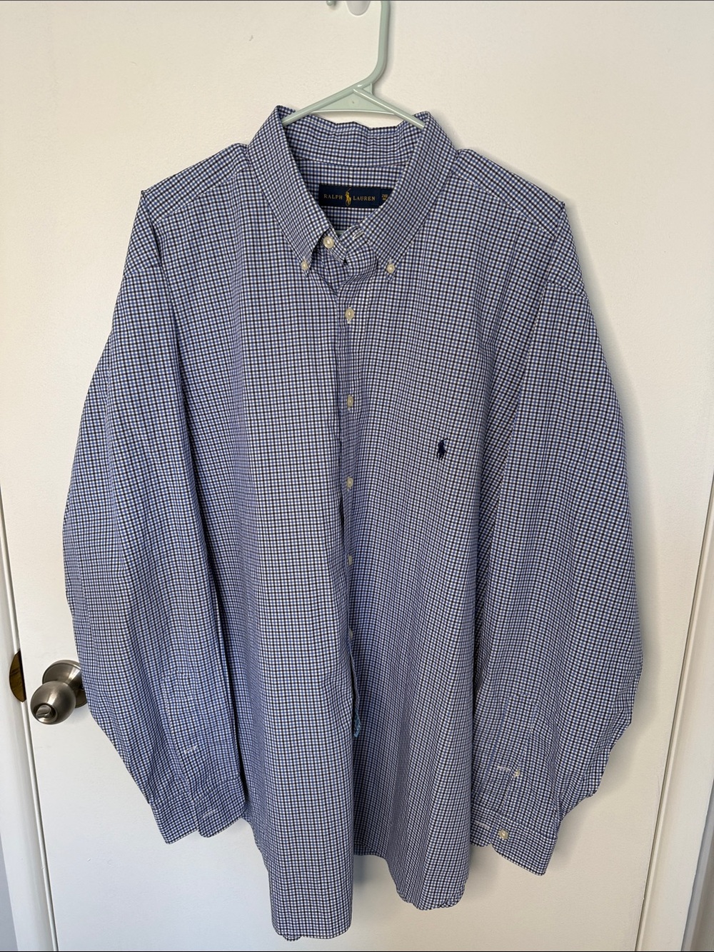 Ralph Lauren Men’s Navy and White Micro Gingham Button-Down Shirt